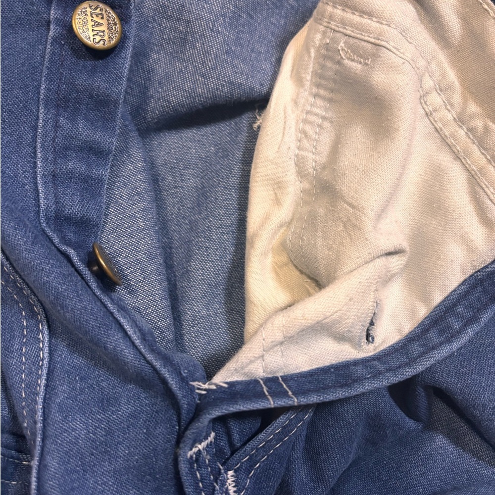 Vintage 1950s Sears Union Made Tradewear Denim Bib Overalls Retro Old School M - Picture 6 of 6